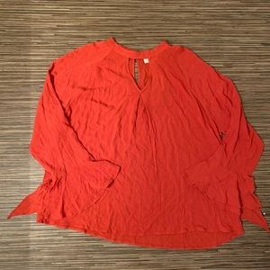 Blu Pepper Plus Size 2X V Neck Bell Sleeve Blouse